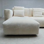 Modern Curved Modular Sectional Sofa with Premium Chenille Fabric & Matte Black Metal Accents